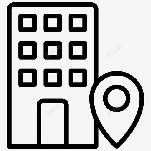 建筑物位置地图和导航svg_新图网 https://ixintu.com 建筑物 位置 地图 导航