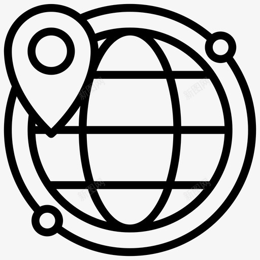 全球定位地球仪地图和导航svg_新图网 https://ixintu.com 全球定位 地球仪 地图 导航