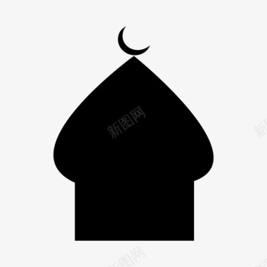 清真寺和月亮伊斯兰教穆斯林图标
