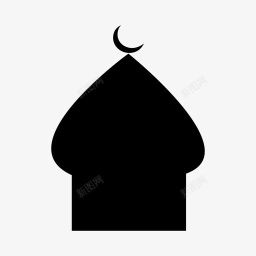清真寺和月亮伊斯兰教穆斯林svg_新图网 https://ixintu.com 清真寺 月亮 伊斯兰教 穆斯林 祈祷 斋月