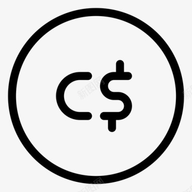 美元加元加拿大货币图标
