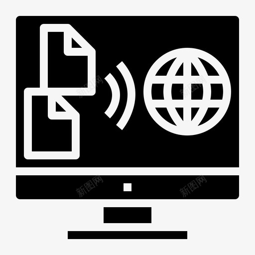 电脑云文件传输svg_新图网 https://ixintu.com 办公 在家 电脑 文件 传输 互联网