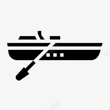 皮艇独木舟漂流图标