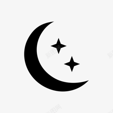 星星和月亮伊斯兰教穆斯林图标