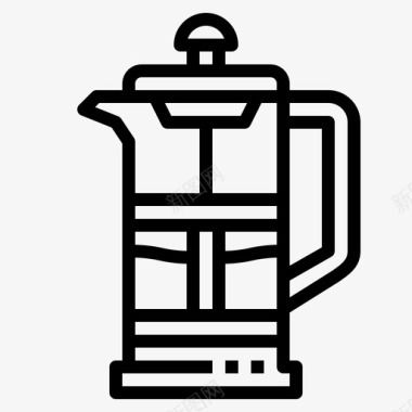 法式印刷机热咖啡厨具图标