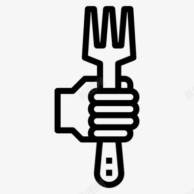 叉子烹饪手图标