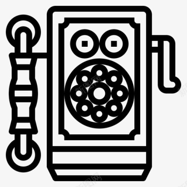 木墙电话技术复古图标