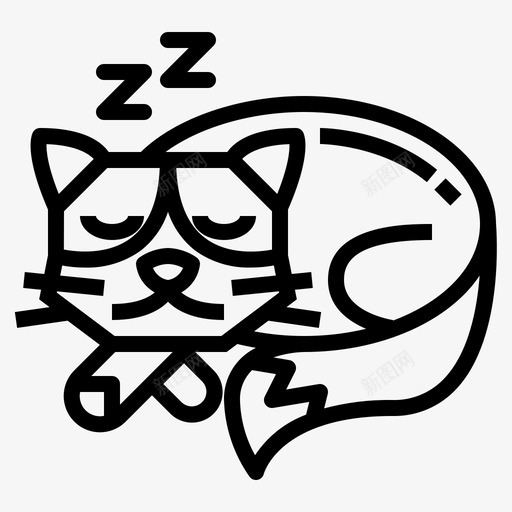 猫睡觉动物哺乳动物svg_新图网 https://ixintu.com 睡觉 宠物 动物 哺乳动物