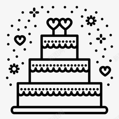 婚礼蛋糕新娘庆典图标
