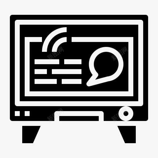 广播广告通讯svg_新图网 https://ixintu.com 广播 广告 通讯 电视 商业 坚实 图标