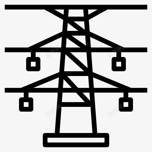 电力线电能源svg_新图网 https://ixintu.com 电力线 电能 能源 铁塔 电工