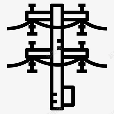 电线杆电力电子图标