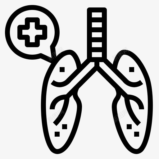 肺呼吸医疗svg_新图网 https://ixintu.com 呼吸 医疗 医疗器 器官 健康 图标
