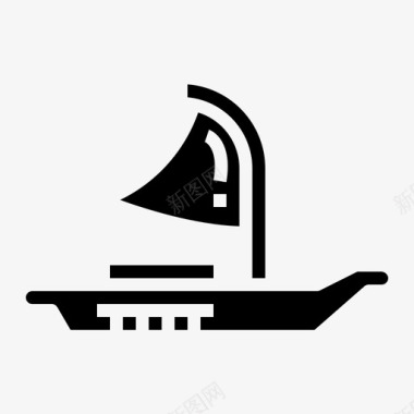 独木舟漂流船舶图标