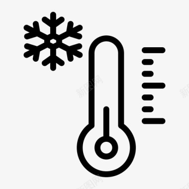 寒冷的温度冬天冬天的活动图标