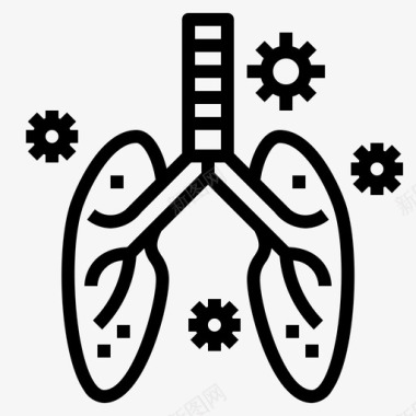 肺呼吸冠状病毒图标