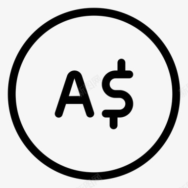 美元澳元货币图标