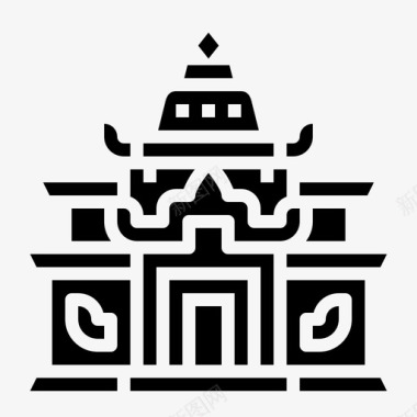 庙宇建筑文化图标