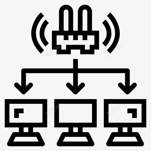 局域网计算机因特网svg_新图网 https://ixintu.com 局域网 计算机 因特网 网络 数据传输