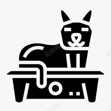 垃圾箱猫宠物图标
