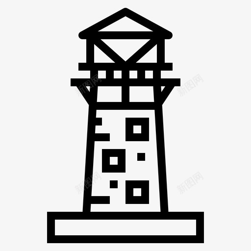 灯塔海滩信号svg_新图网 https://ixintu.com 灯塔 海滩 信号塔 建筑物 图标