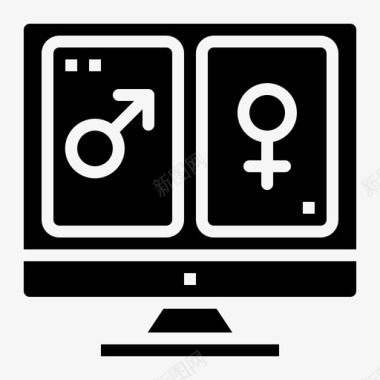 性电脑女性图标