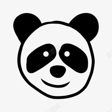 画画熊猫动物涂鸦图标
