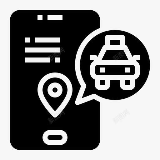 移动应用程序位置智能手机svg_新图网 https://ixintu.com 移动 应用程序 出租车 位置 智能 手机 技术 服务