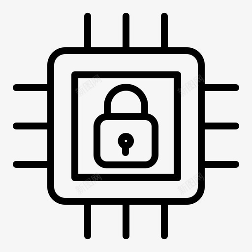 微芯片锁保护svg_新图网 https://ixintu.com 芯片 保护 安全 技术 网络安全