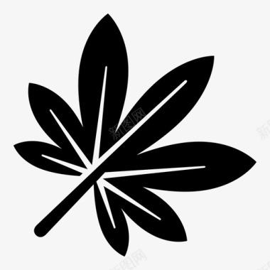 大麻叶自然植物图标