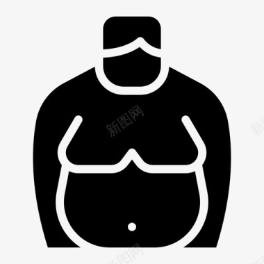 肥胖男人身体肥胖图标