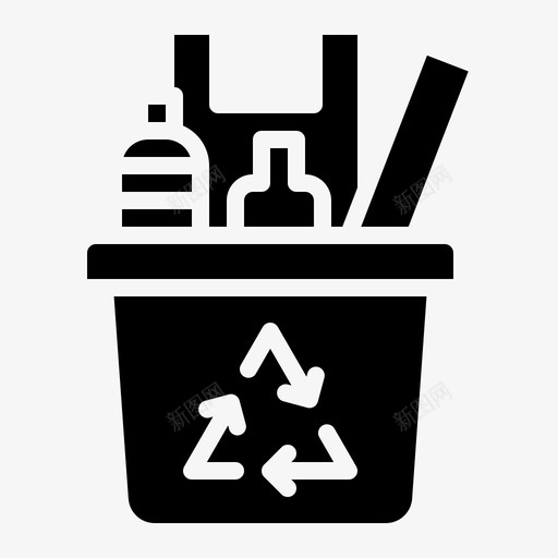 回收生态玻璃svg_新图网 https://ixintu.com 生态 回收 玻璃纸 塑料 固体