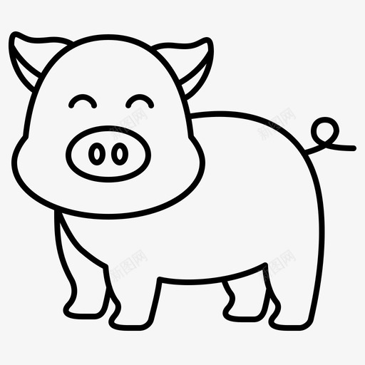 猪动物家畜svg_新图网 https://ixintu.com 动物 家畜 农场 牲畜 农业 农业生产 生产线