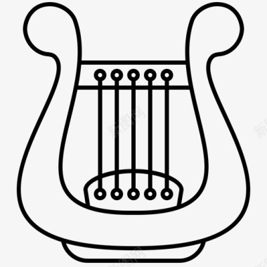 竖琴古希腊乐器图标