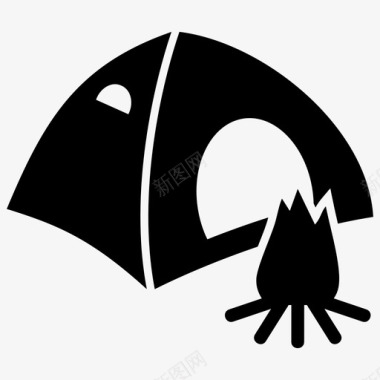 露营探险小屋帐篷图标