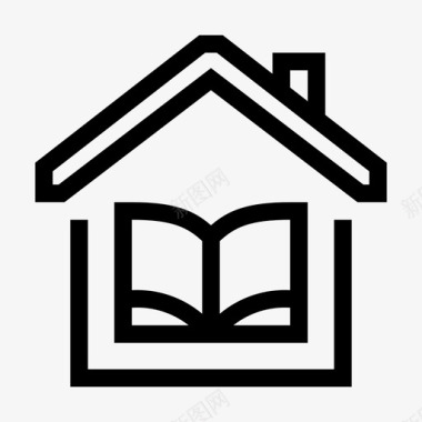 家庭教育书籍房子图标