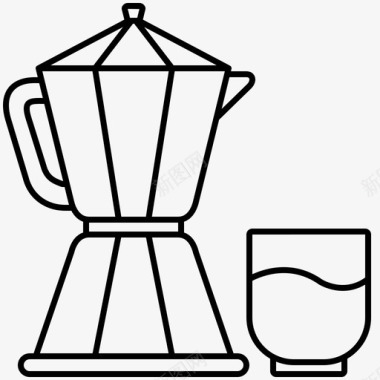咖啡壶浓咖啡意大利图标