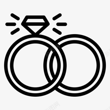 戒指钻石婚姻图标