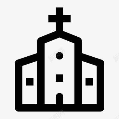 教堂建筑外观图标