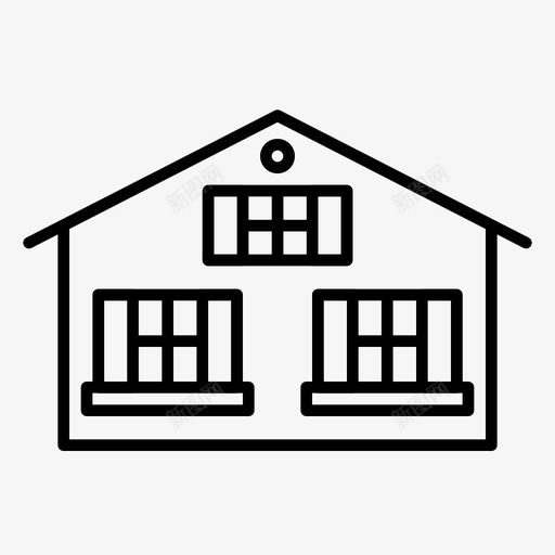 木屋烟囱小屋svg_新图网 https://ixintu.com 木屋 烟囱 小屋 森林 树林 冬季 线条 图标
