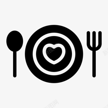 食物爱情盘子图标