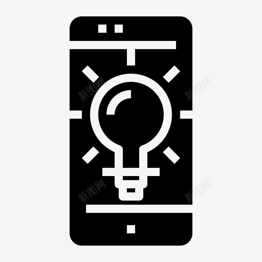 创意灯泡智能手机svg_新图网 https://ixintu.com 创意 灯泡 智能 手机 移动 应用软件