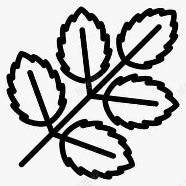 灰叶自然植物图标