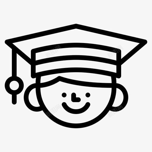 毕业生男孩学位svg_新图网 https://ixintu.com 毕业生 男孩 学位 帽子 教育