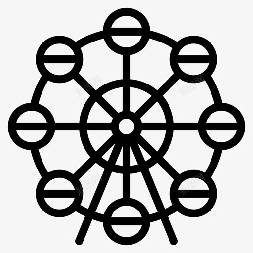 游乐园景点摩天轮svg_新图网 https://ixintu.com 游乐园 假期 景点 摩天轮 夏天