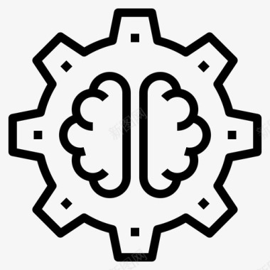 人工智能大脑齿轮图标