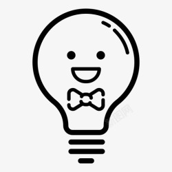 微笑灯泡灯泡商业表情符号高清图片