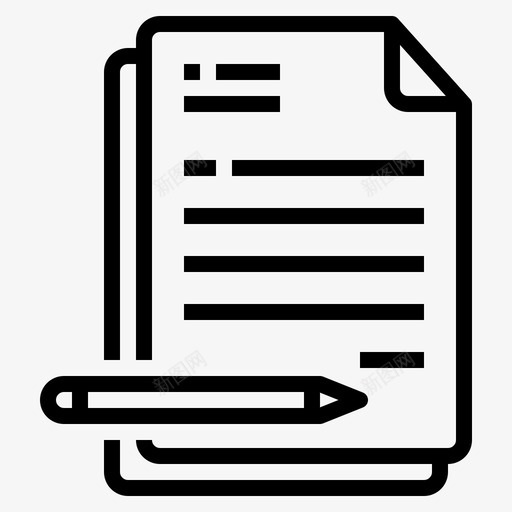 合同文件纸svg_新图网 https://ixintu.com 合同 文件 纸笔 签字 商业 概念 大纲