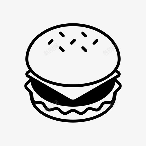汉堡包奶酪芝士汉堡svg_新图网 https://ixintu.com 食物 汉堡包 奶酪 芝士 汉堡 厨房 房里