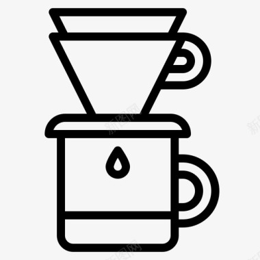 咖啡滴饮料过滤器图标